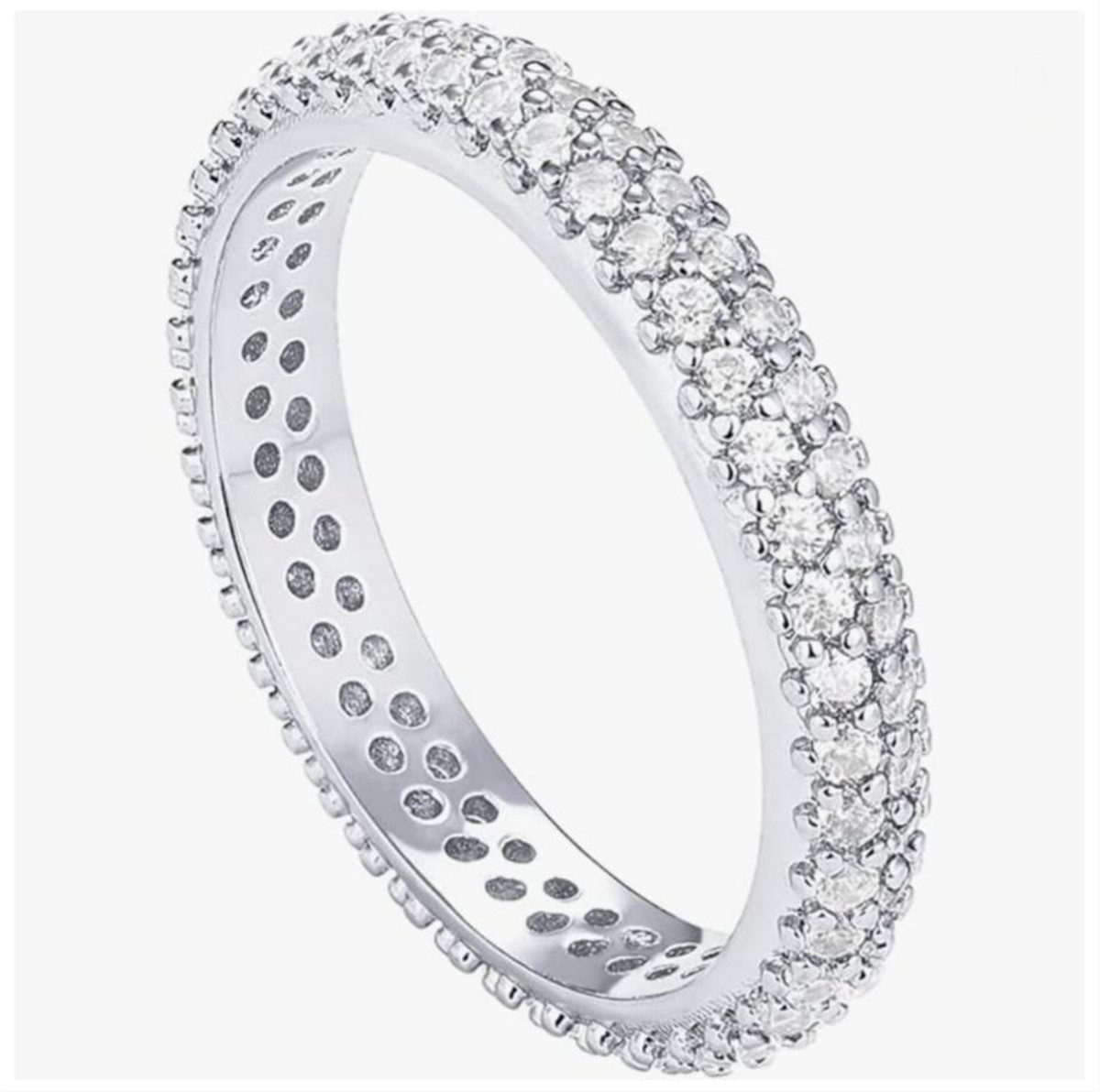 Moissanite Ring - 925 Silver Plated 14K Gold Wide