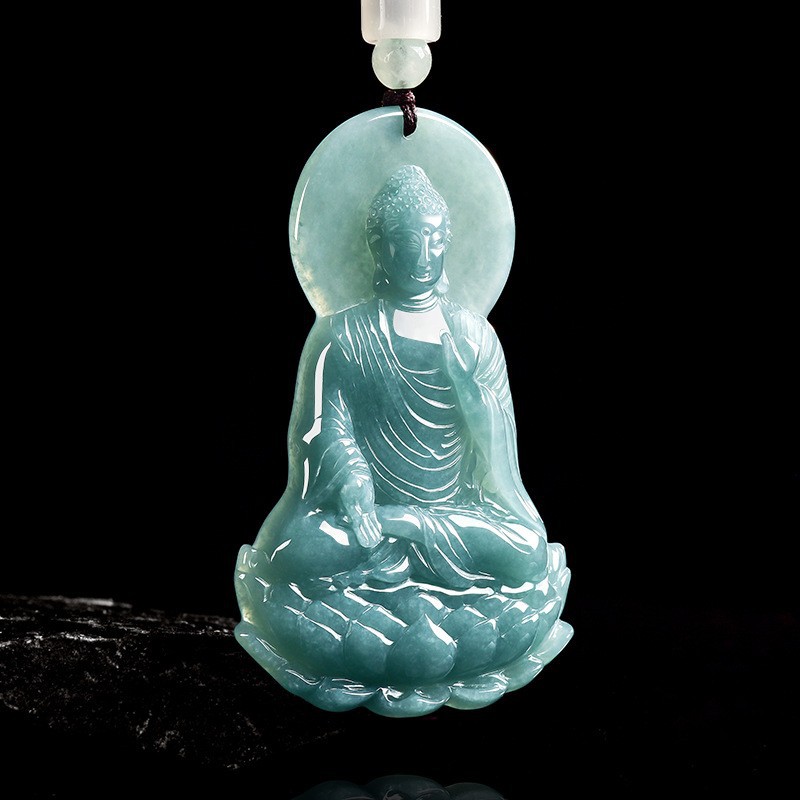 Jewelry & Watches Sp Z Oo Janów Lubelski - Natural Burmese Jadeite Buddha Pendant Necklace