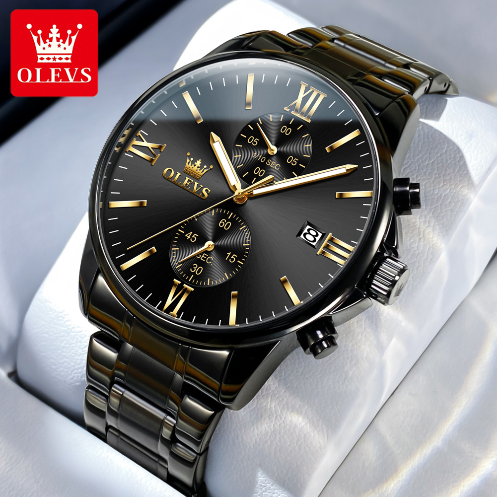 Jewelry Inspired Watches - OLEVS 2886 Classic Black Quartz Watch