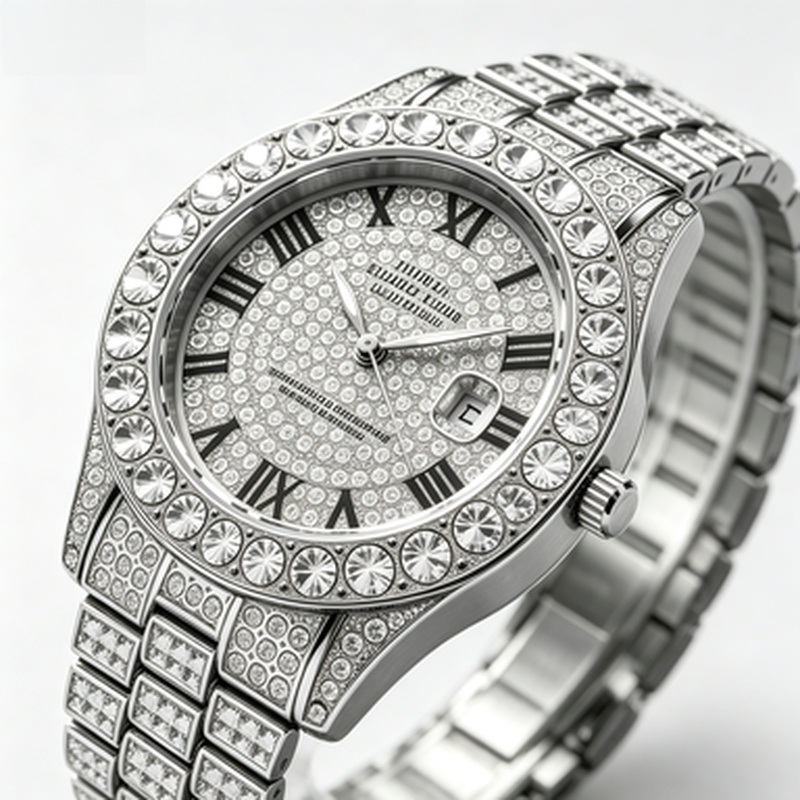 Jewelry Type Watches - Hot‑Selling Gold Luxury Iced‑Out Quartz Watch