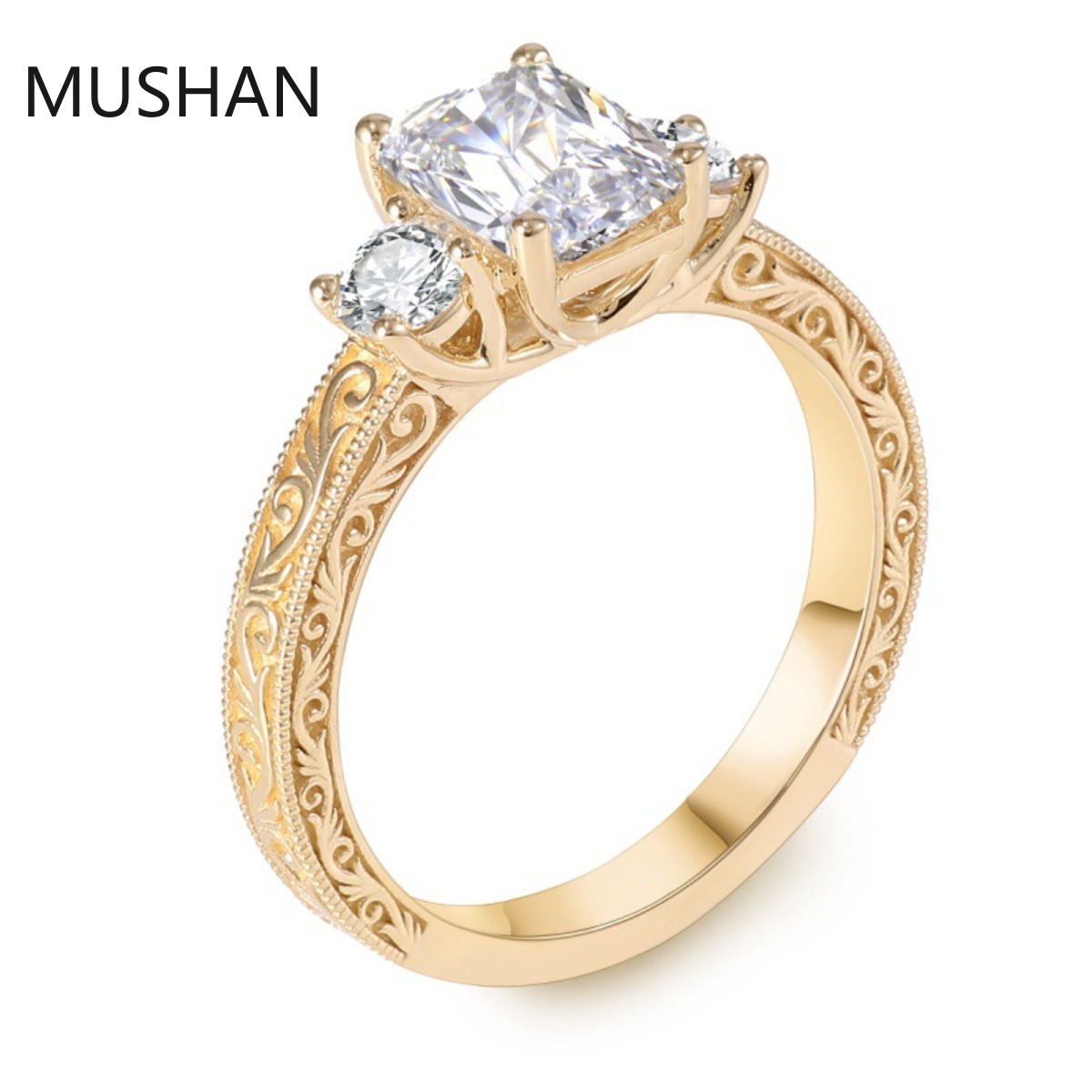 Moissanite Ring - MUSHAN Luxury Custom 14K 18K Gold