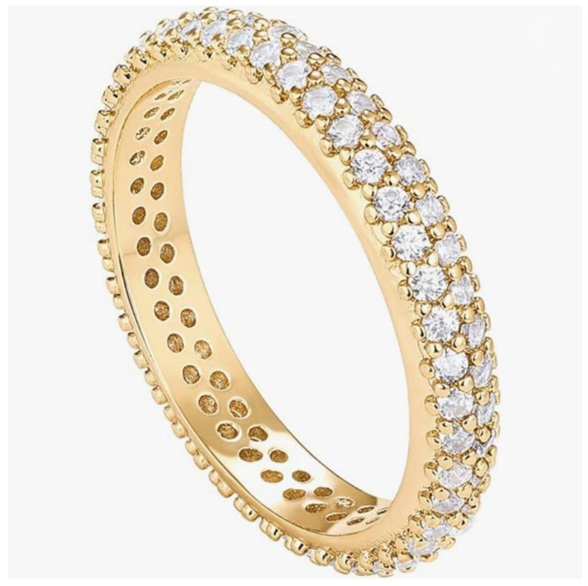 925 Silver Plated 14K Gold Wid - огляд і ціна Moissanite Ring