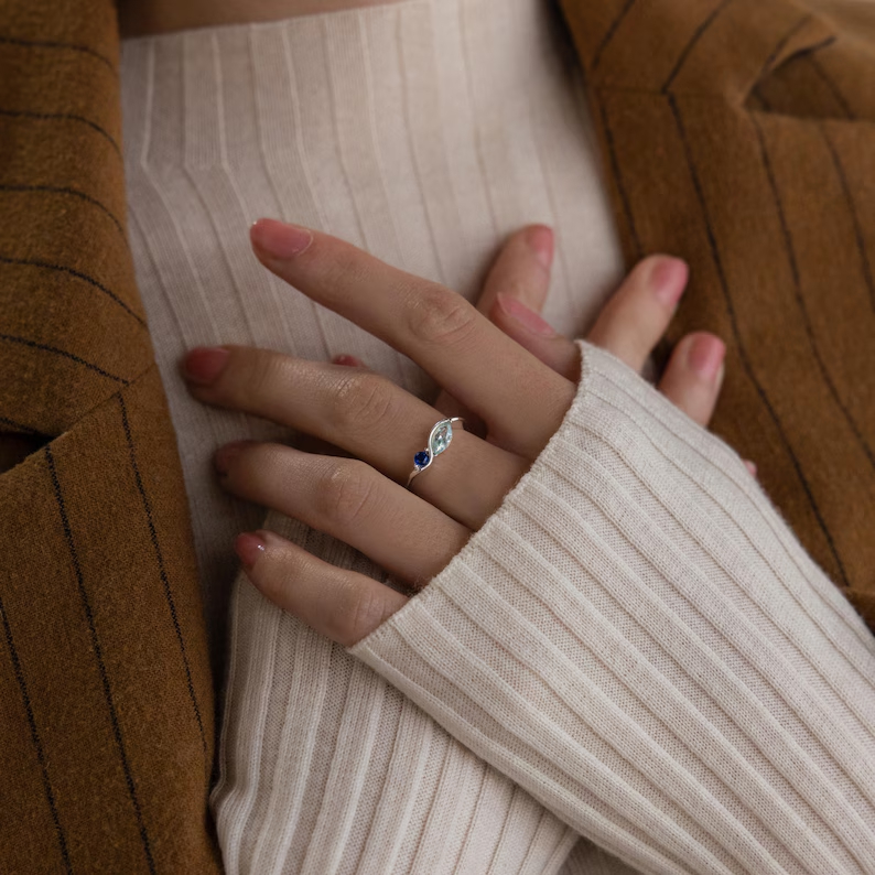 DOREMI Waterproof Tarnish Resi - огляд і ціна Birthstone Ring Set