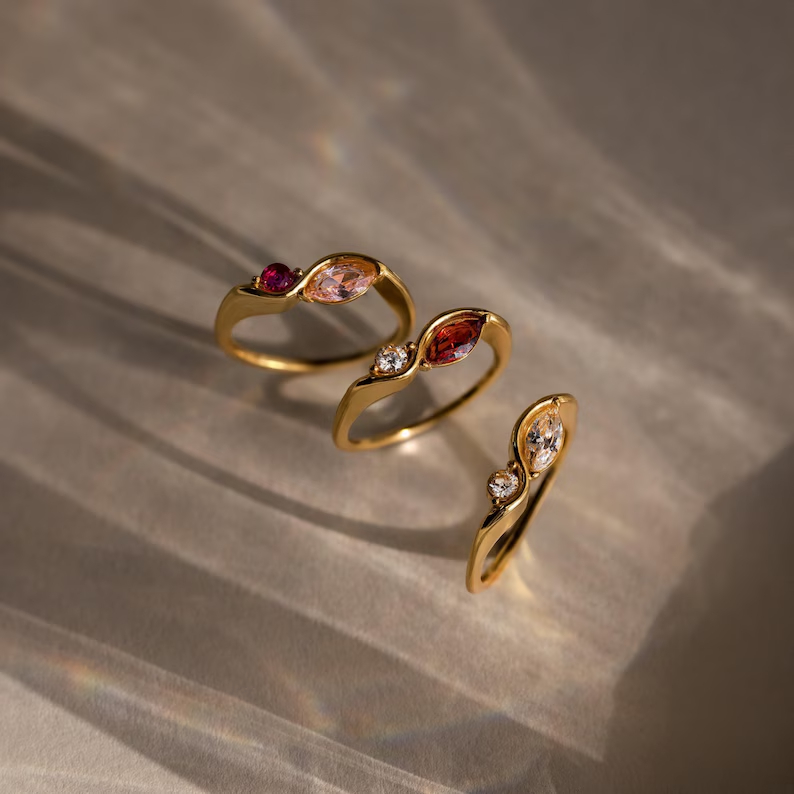 DOREMI Waterproof Tarnish Resi - огляд і ціна Birthstone Ring Set