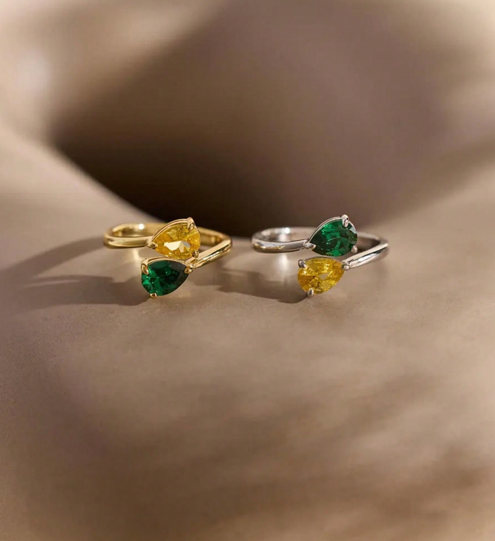 Lateefah customized staggered  - огляд і ціна Birthstone Ring Set