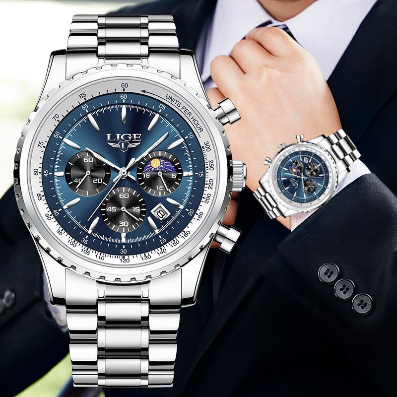 LIGE Brand Luxury Quartz Man W - огляд і ціна Jewelry Inspired Watches