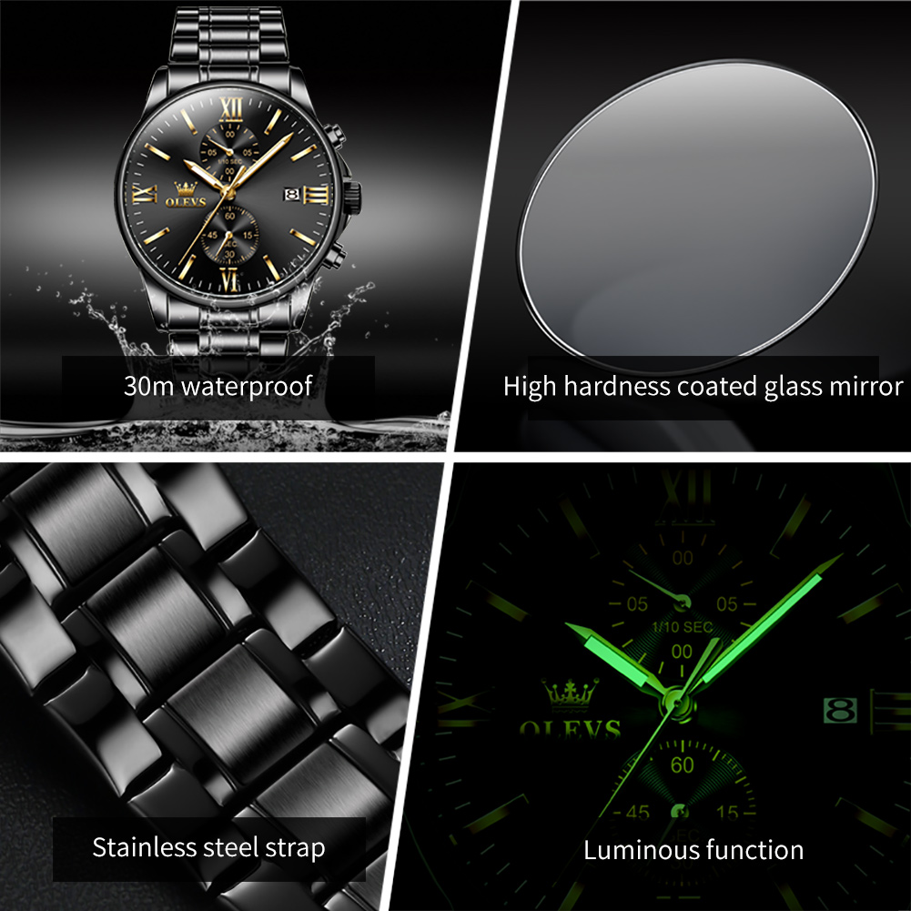 OLEVS 2886 Classic Black Quart - огляд і ціна Jewelry Inspired Watches