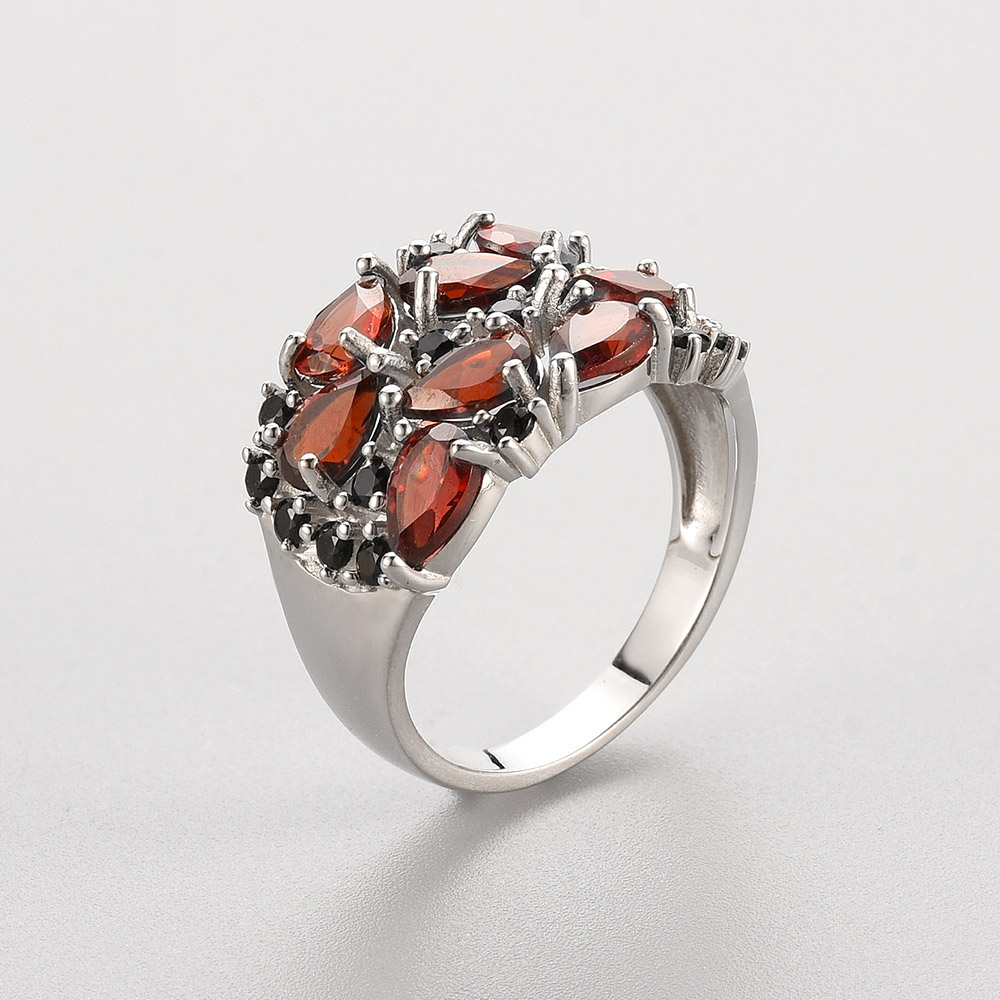 Simple Designed Natural Garnet - огляд і ціна Birthstone Ring Set