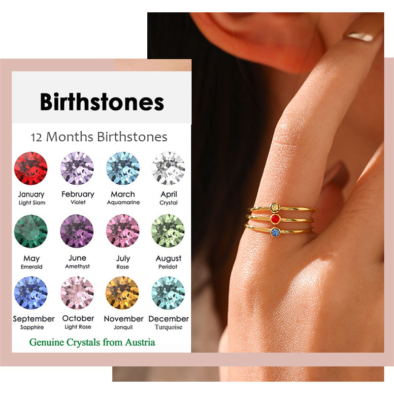 Stainless Steel Birthstone Rin - огляд і ціна Birthstone Ring Set
