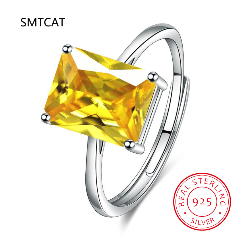 Emerald Cut Natural Citrine 92 - огляд і ціна Birthstone Ring Set