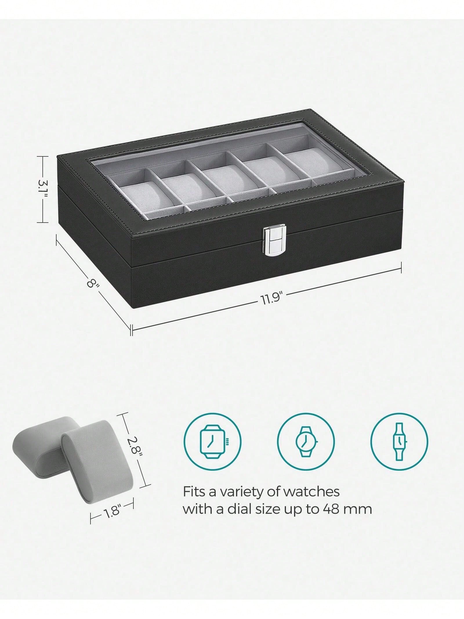 12-Slot Lockable Watch Box wit - огляд і ціна Jewelry Organizer Watches