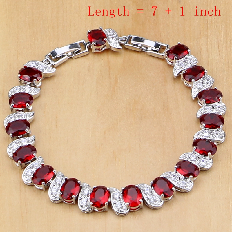 Natural 925 Silver Jewelry Red - огляд і ціна Birthstone Ring Set
