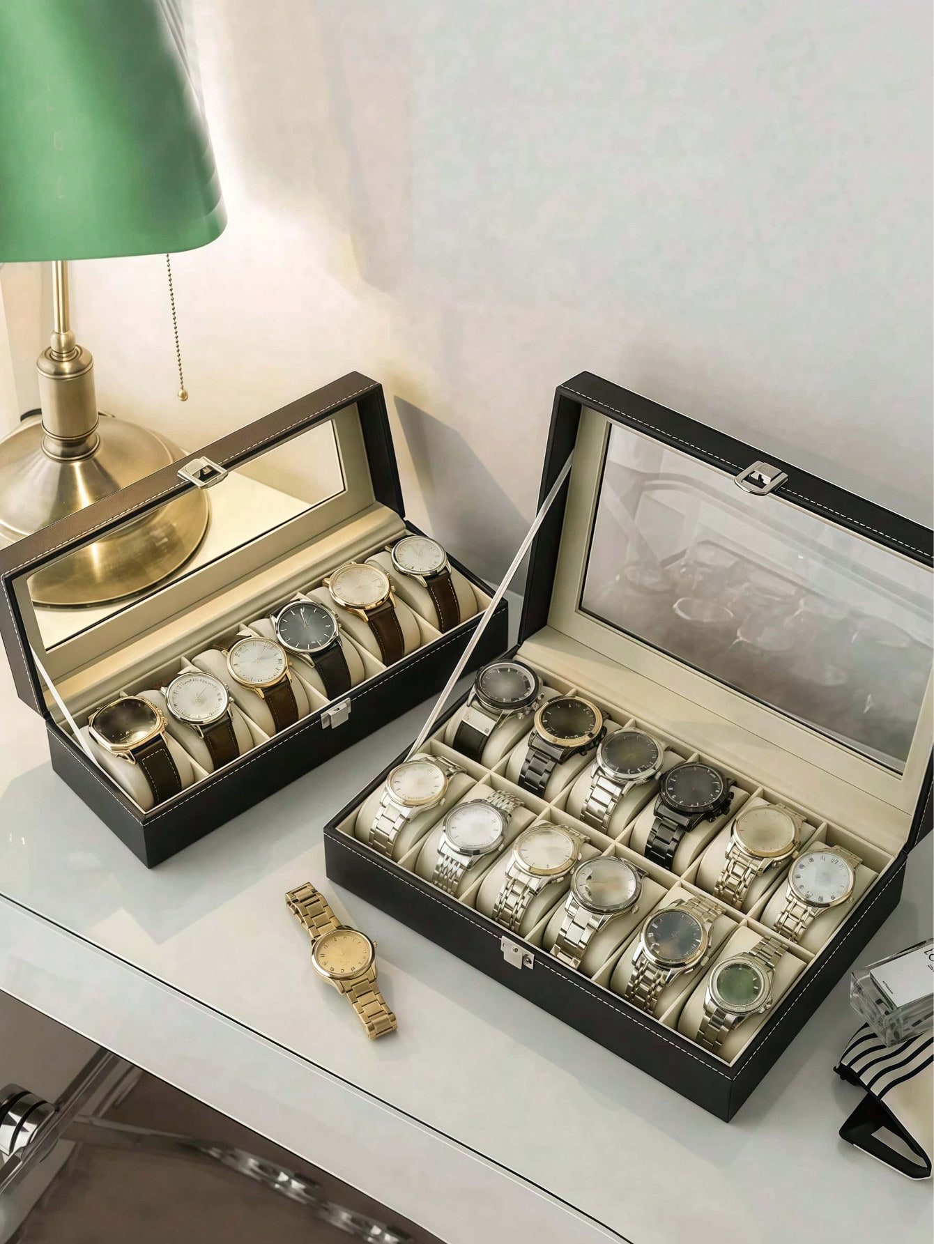 Leather Watch Box with Lock, L - огляд і ціна Jewelry Type Watches