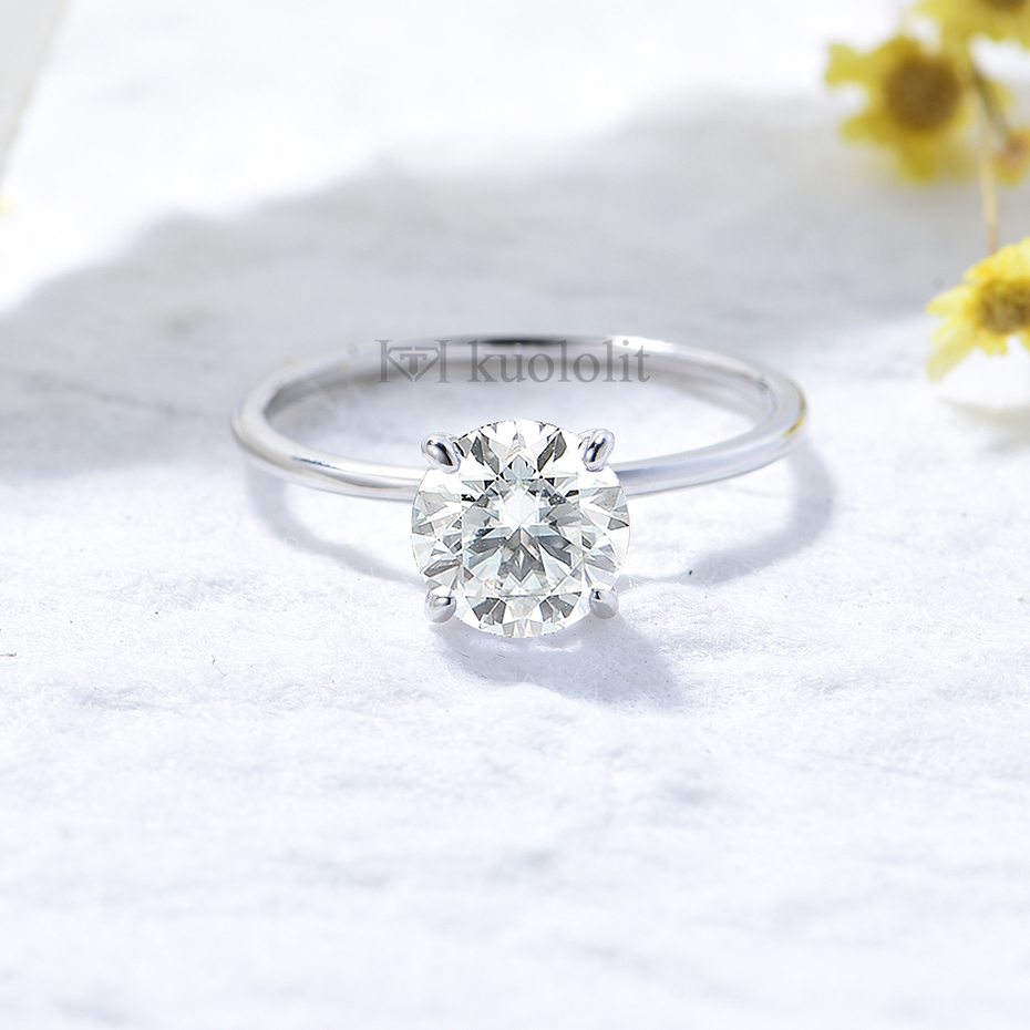 1CT‑2CT Round Cut 8.0mm D Colo - огляд і ціна Moissanite Ring