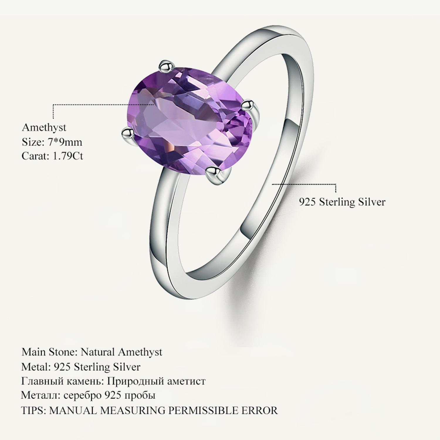 Gem's Ballet 2.79Ct Natural Am - огляд і ціна Birthstone Ring Set