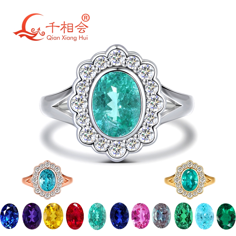 Lab Grown Oval Paraiba Tourmal - огляд і ціна Moissanite Ring