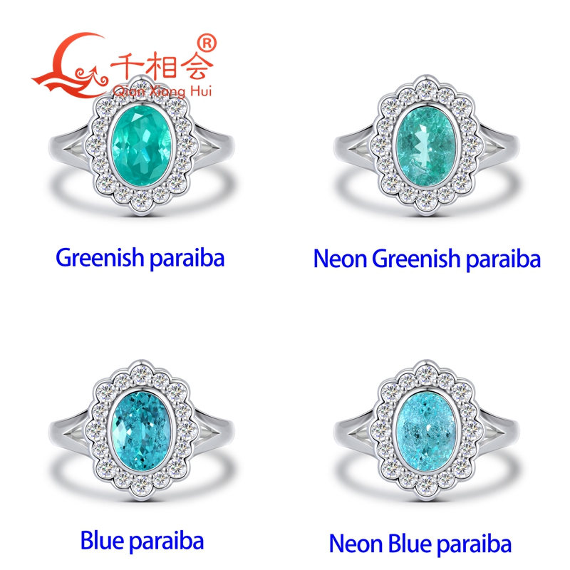Lab Grown Oval Paraiba Tourmal - огляд і ціна Moissanite Ring