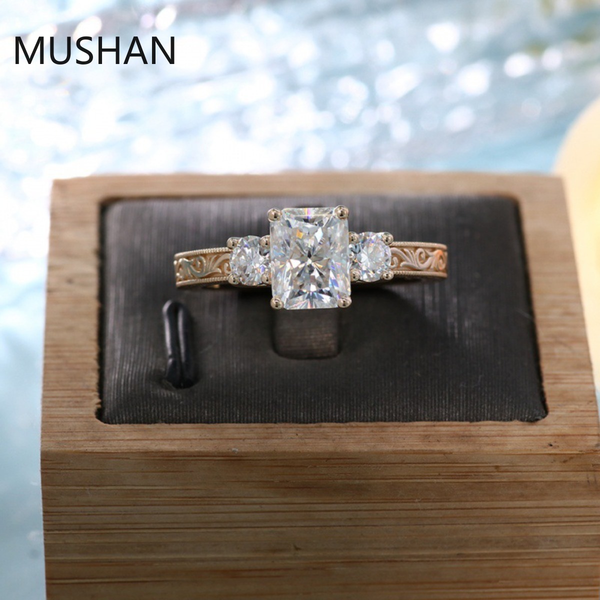 MUSHAN Luxury Custom 14K 18K G - огляд і ціна Moissanite Ring