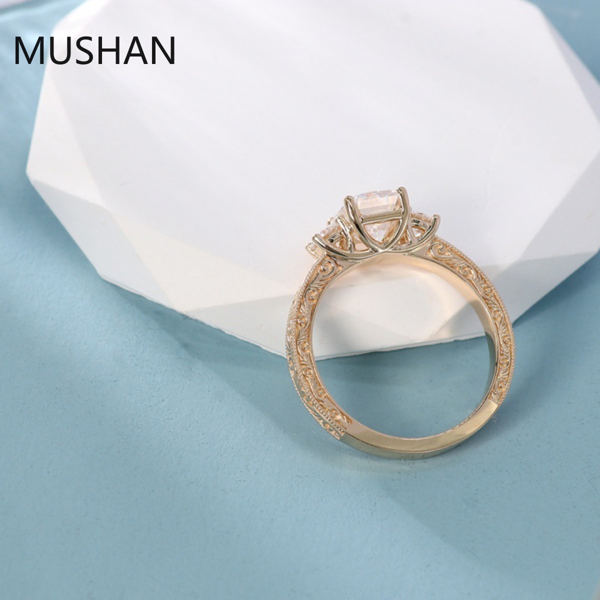 MUSHAN Luxury Custom 14K 18K G - огляд і ціна Moissanite Ring