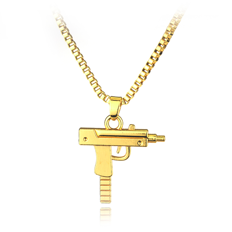 Trendy Uzi Gun Shaped Pendant  - огляд і ціна Hip Hop Chain Necklace