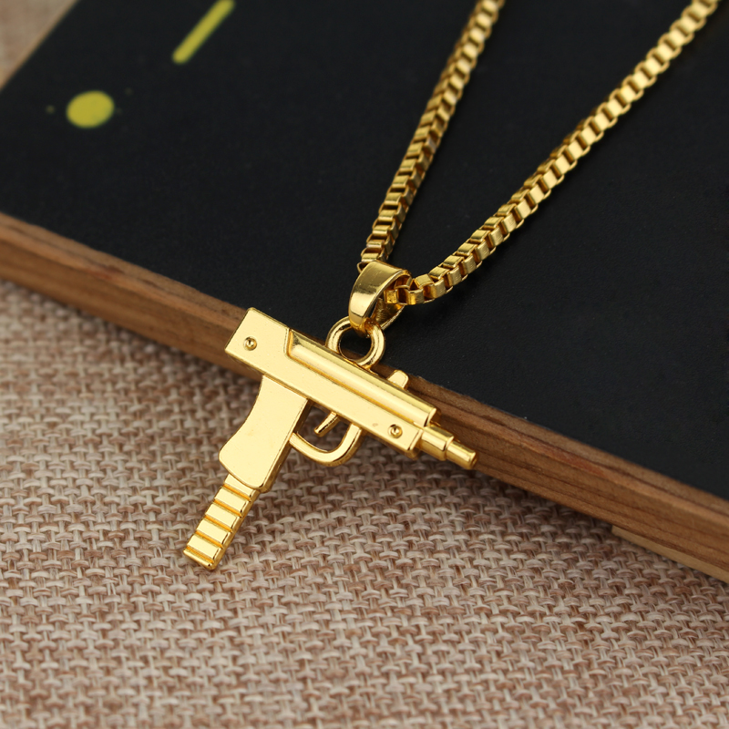 Trendy Uzi Gun Shaped Pendant  - огляд і ціна Hip Hop Chain Necklace