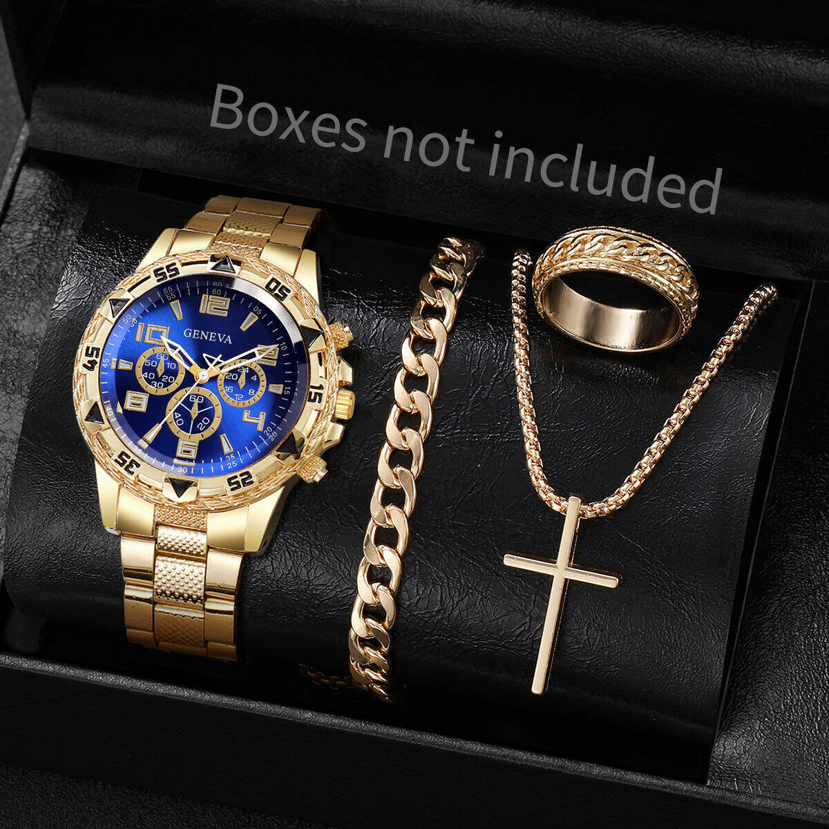 4PCS/Set Fashion Men Business  - огляд і ціна Jewelry Type Watches