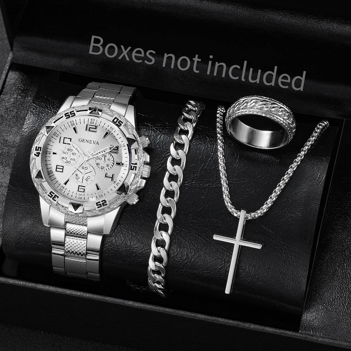 4PCS/Set Fashion Men Business  - огляд і ціна Jewelry Type Watches