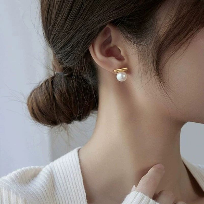 925 Silver Needle Korean Fashi - огляд і ціна Pearl Stud Earrings