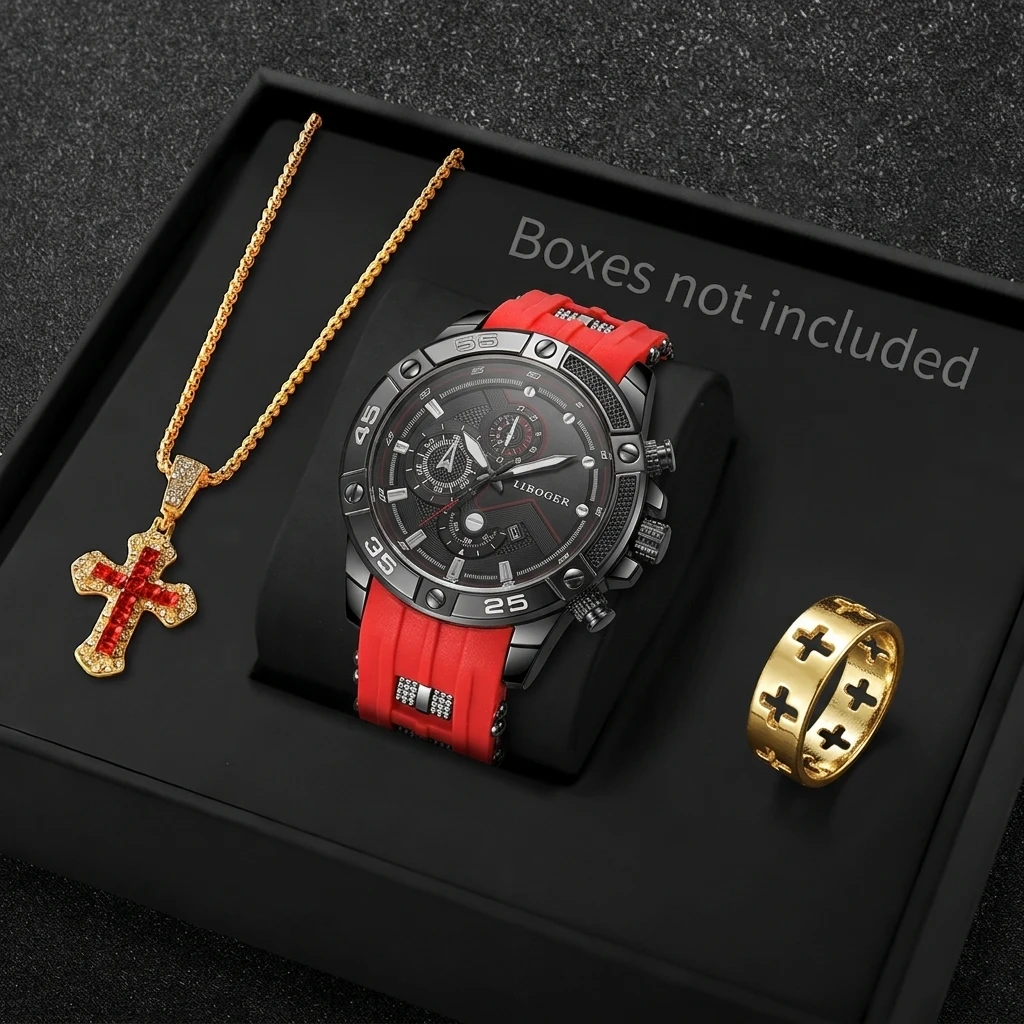 3PCS Fashion Male Sports Watch - огляд і ціна Jewelry Type Watches