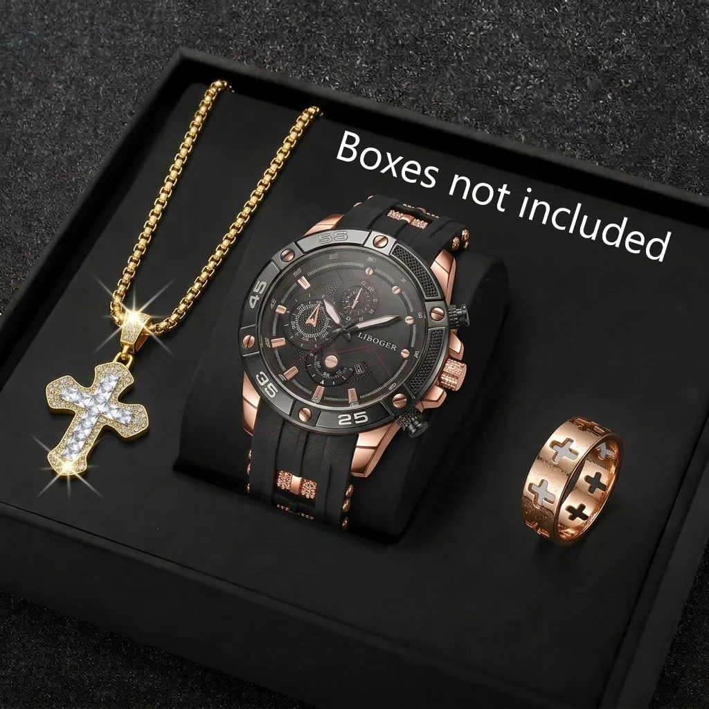 3PCS Fashion Male Sports Watch - огляд і ціна Jewelry Type Watches