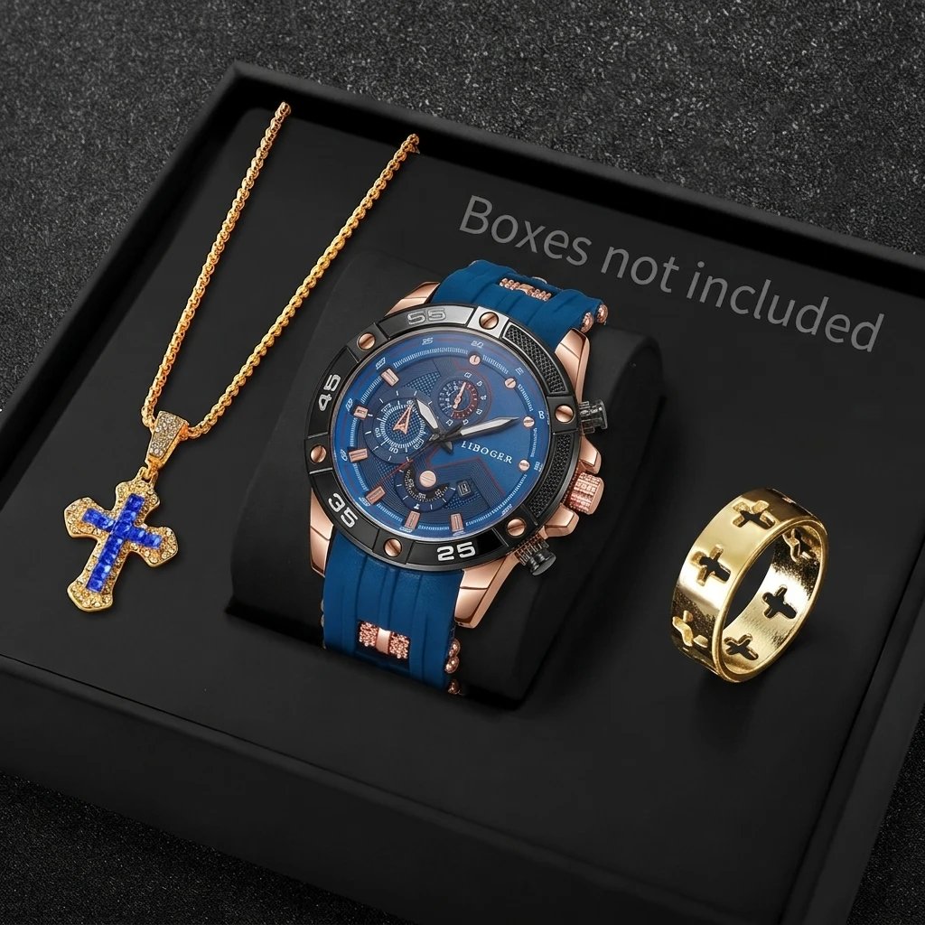 3PCS Fashion Male Sports Watch - огляд і ціна Jewelry Type Watches