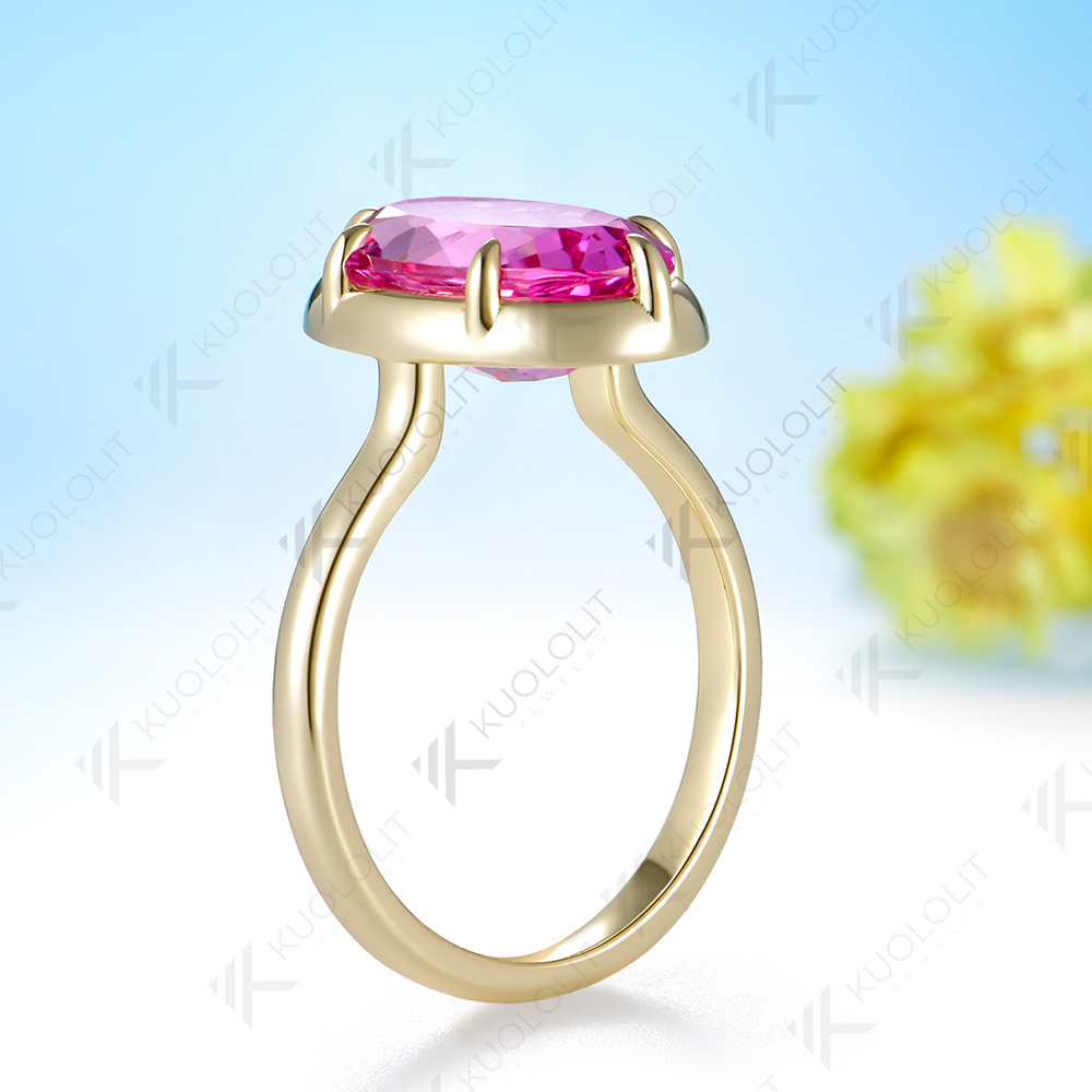 5.5CT Pear Cut Lab‑Grown Pink  - огляд і ціна Moissanite Ring